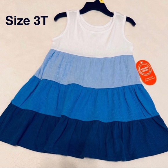 Wonder Nation Toddler Girls Tiered Colorblock Dress - Picture 1 of 6